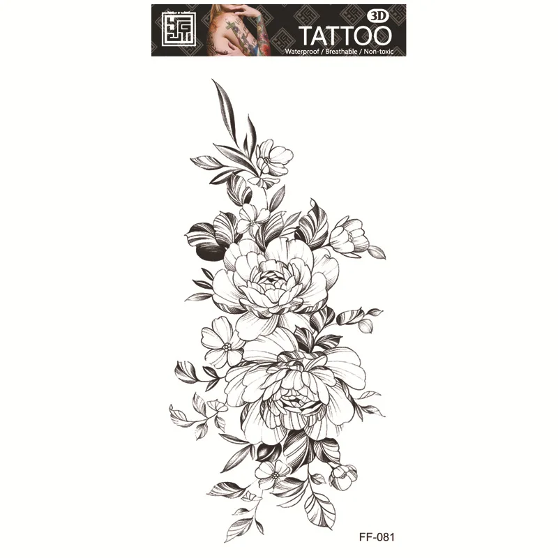 Color Flower Tattoo Sticker - Image 16
