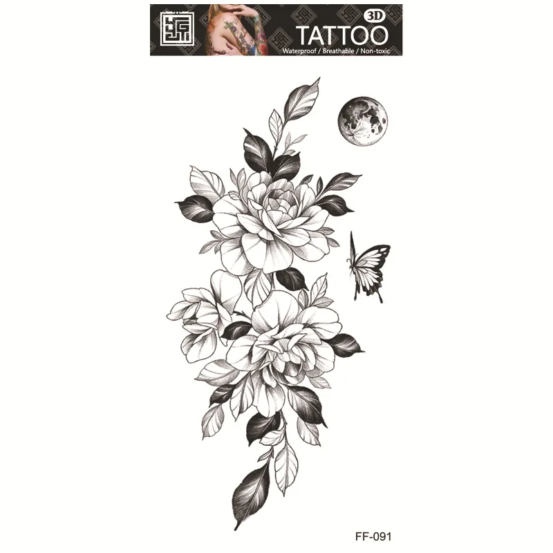 Color Flower Tattoo Sticker - Image 18