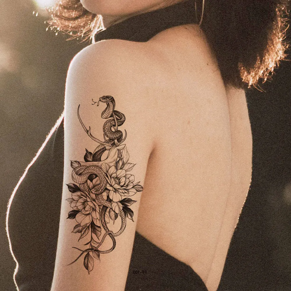 Color Flower Tattoo Sticker - Image 3