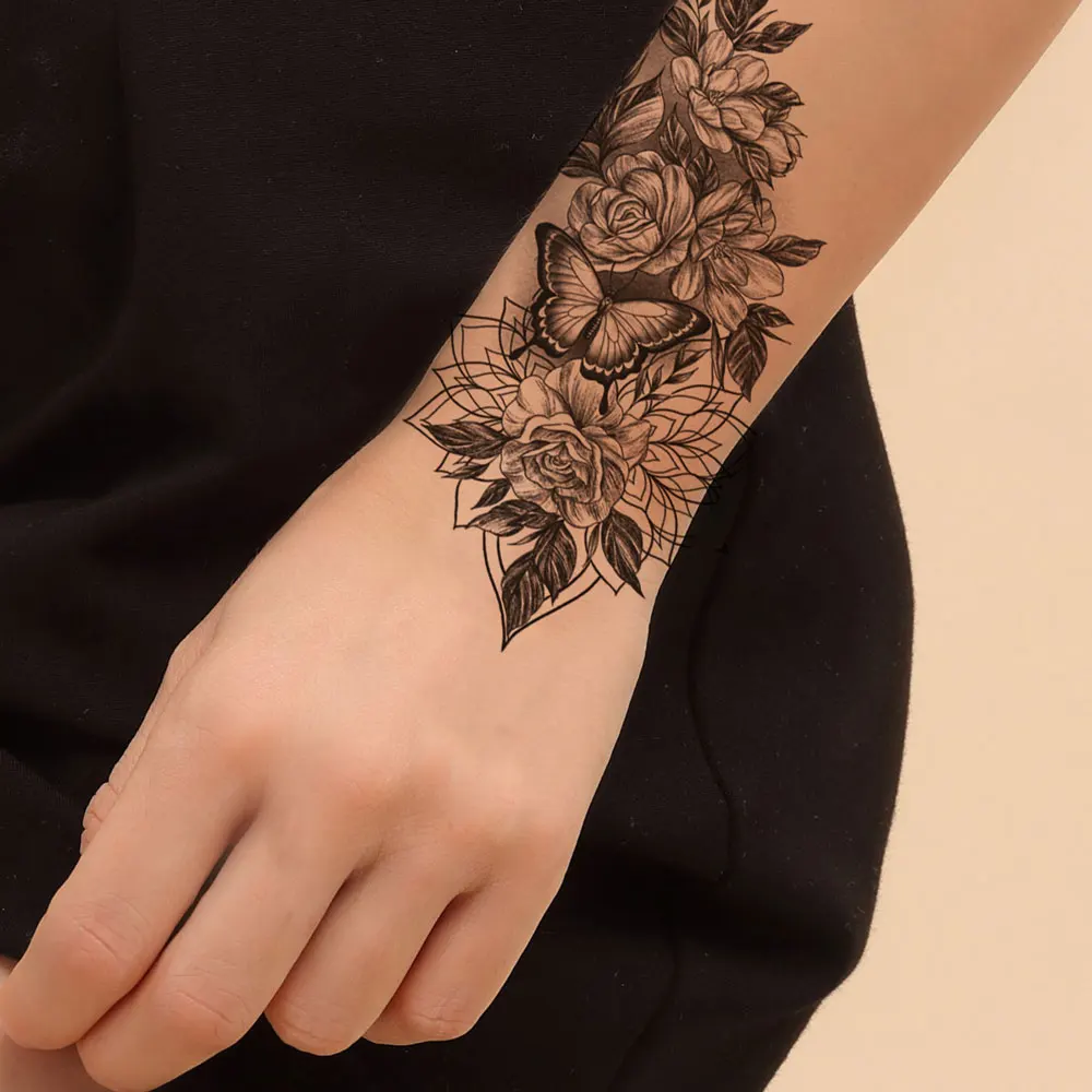 Color Flower Tattoo Sticker - Image 7