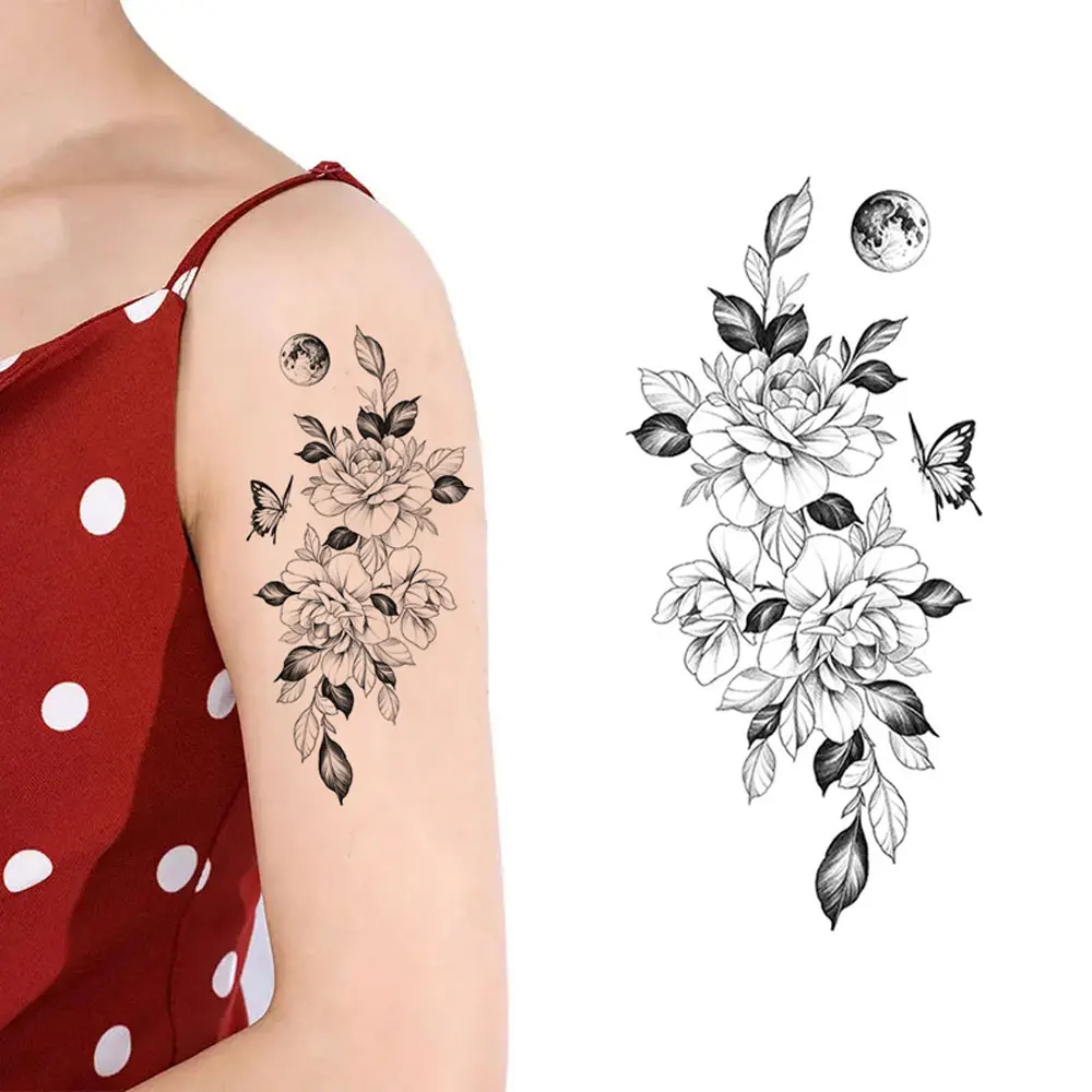 Color Flower Tattoo Sticker - Image 8