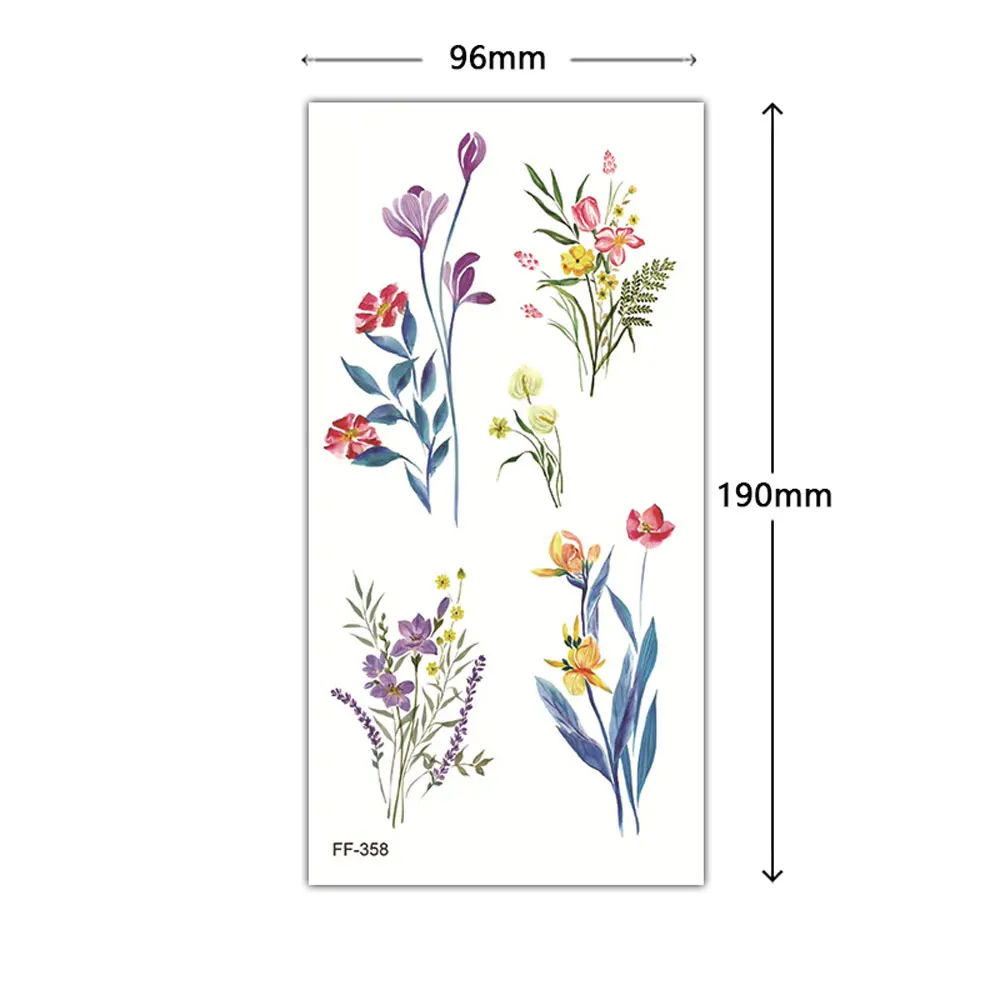 Color Flower Tattoo Sticker - Image 9