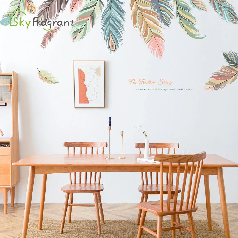 Colorful Feather Creative Wall Stickers - Image 5