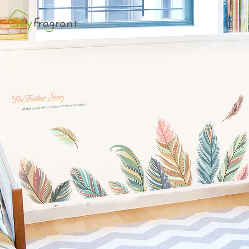 Colorful Feather Creative Wall Stickers - Image 6