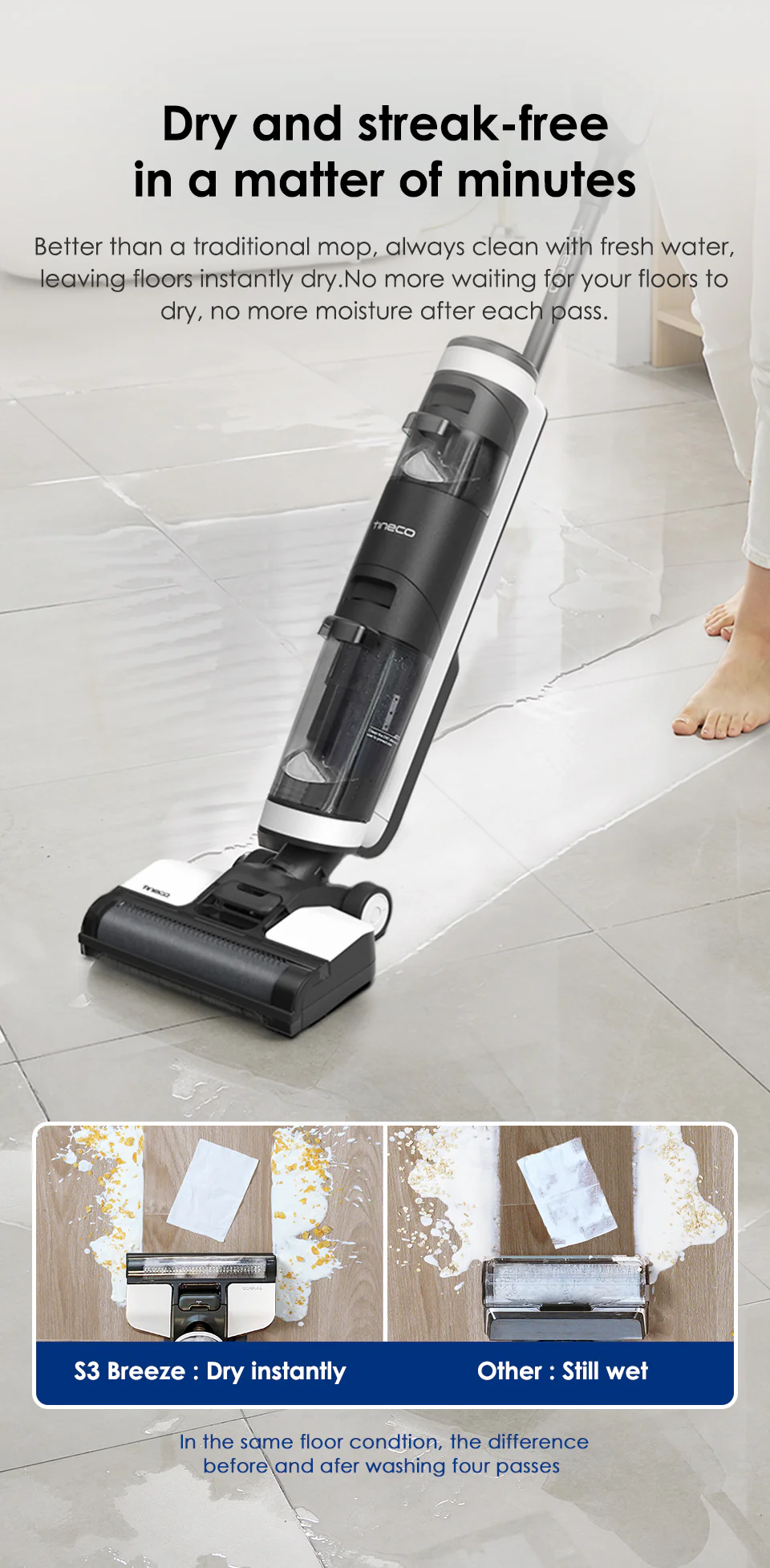 Cordless Smart Dry Wet Self-Cleaning Floor Washer Mop - Image 11
