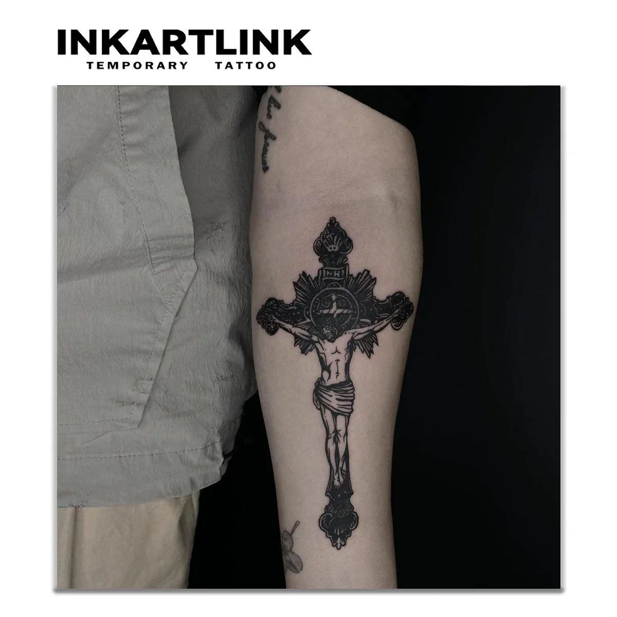 Cross Temporary Tattoo Sticker - Image 2