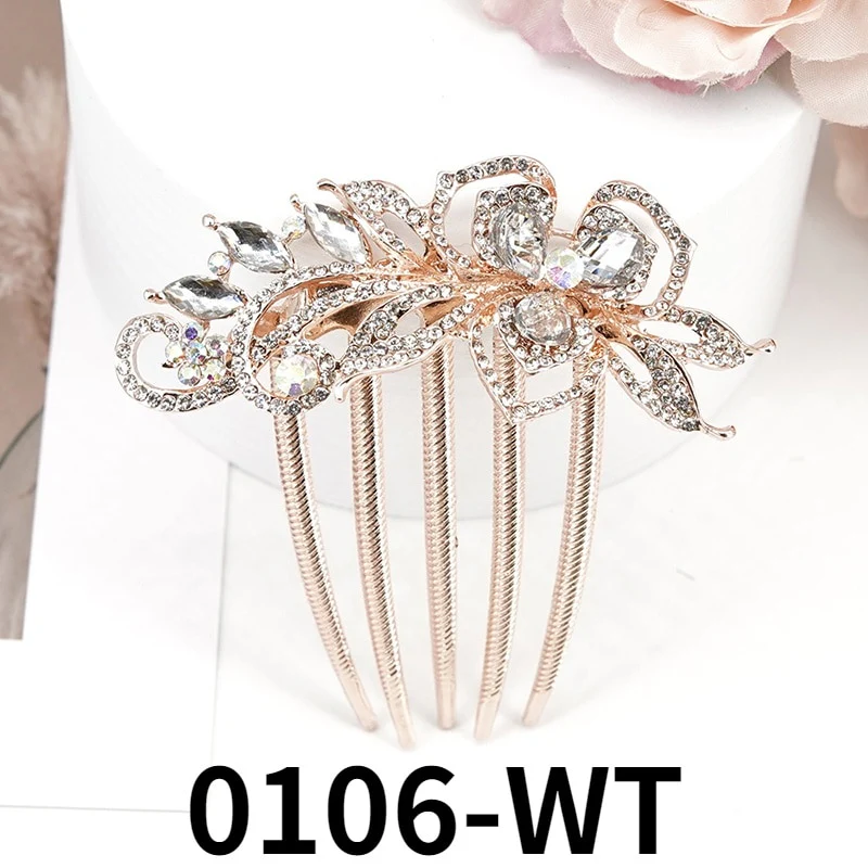 Crystal Flower Hair Comb Pin - Image 10