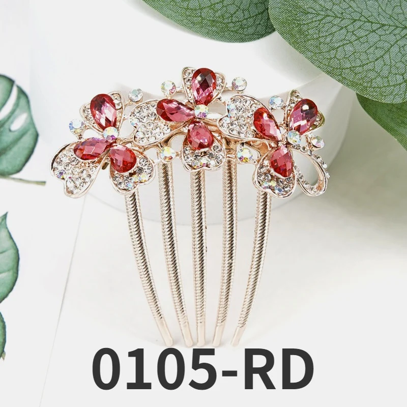Crystal Flower Hair Comb Pin - Image 11