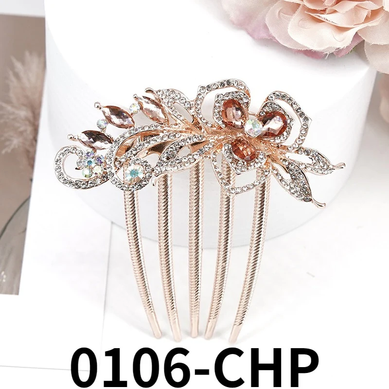 Crystal Flower Hair Comb Pin - Image 12