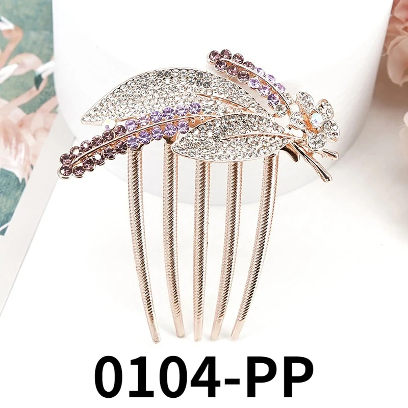 Crystal Flower Hair Comb Pin - Image 13