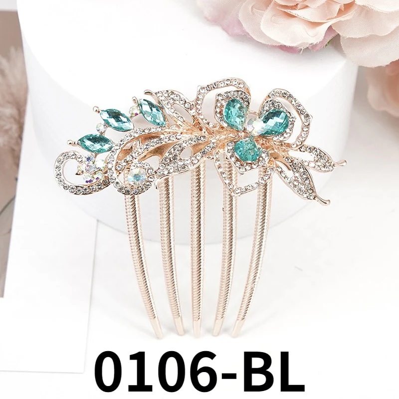 Crystal Flower Hair Comb Pin - Image 15