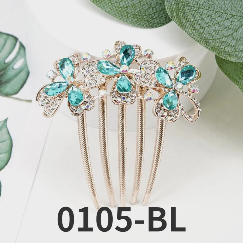 Crystal Flower Hair Comb Pin - Image 16