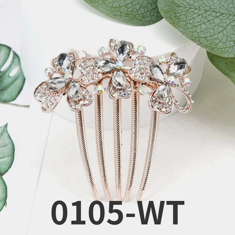 Crystal Flower Hair Comb Pin - Image 17