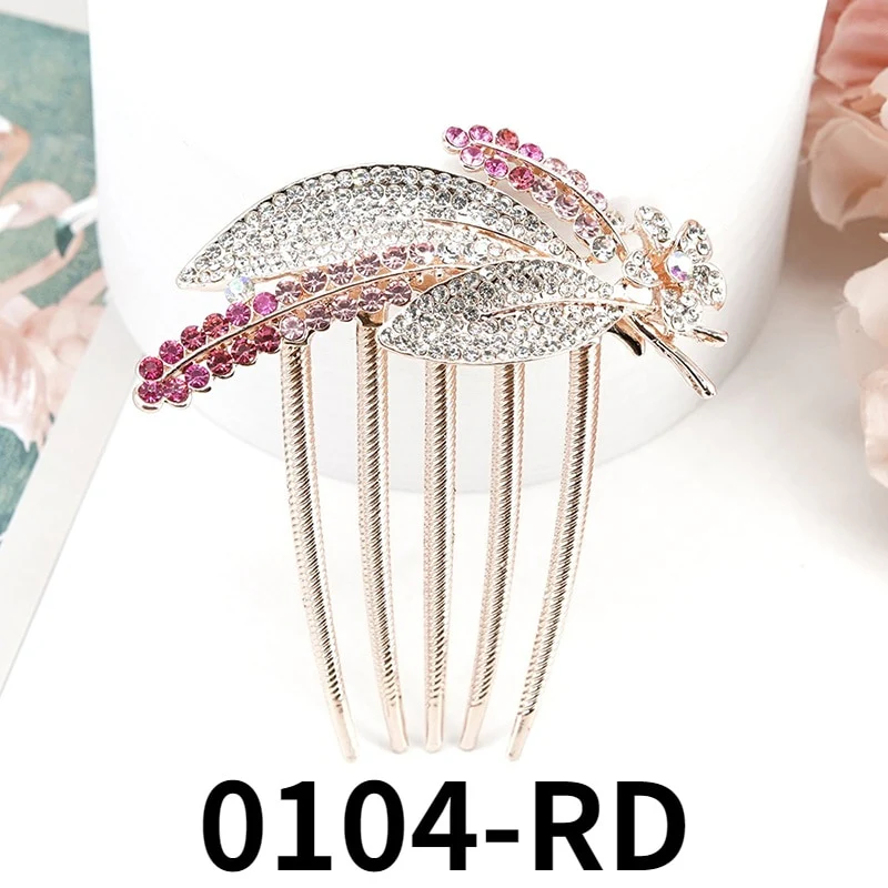Crystal Flower Hair Comb Pin - Image 18