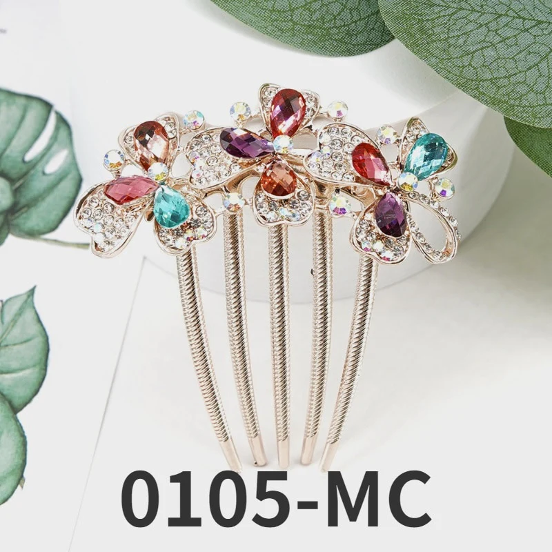 Crystal Flower Hair Comb Pin - Image 19