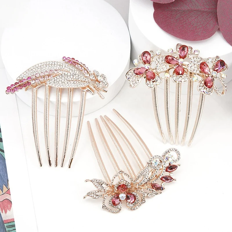 Crystal Flower Hair Comb Pin - Image 23