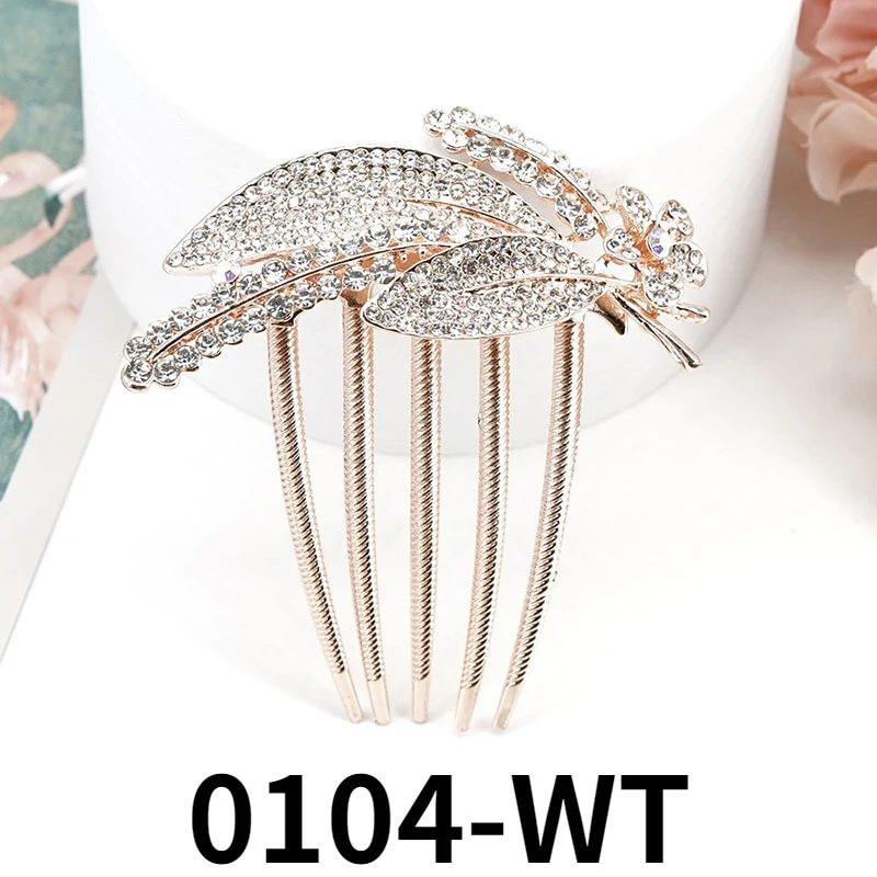 Crystal Flower Hair Comb Pin - Image 3