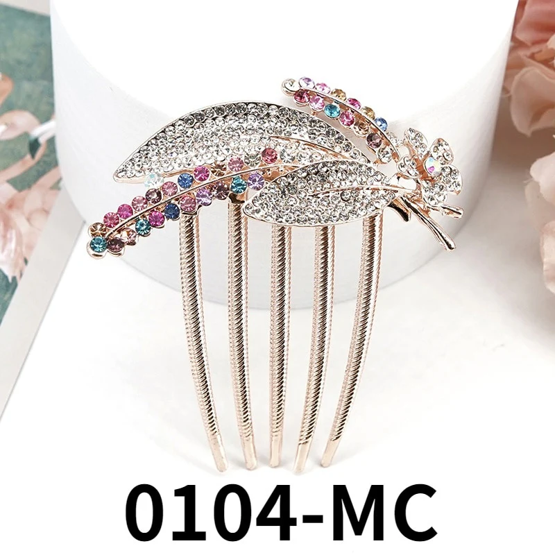 Crystal Flower Hair Comb Pin - Image 7