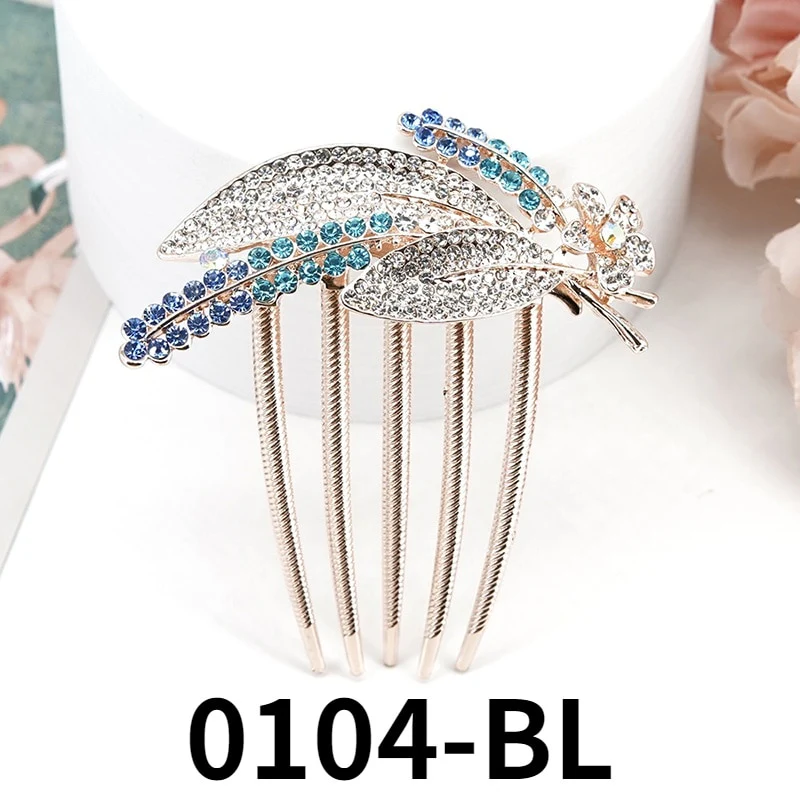 Crystal Flower Hair Comb Pin - Image 8