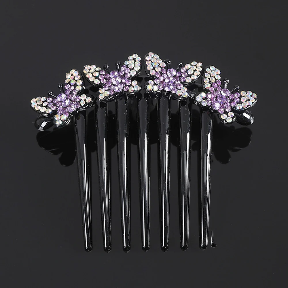 Crystal Rhinestones Flower Hair Comb Clip - Image 11