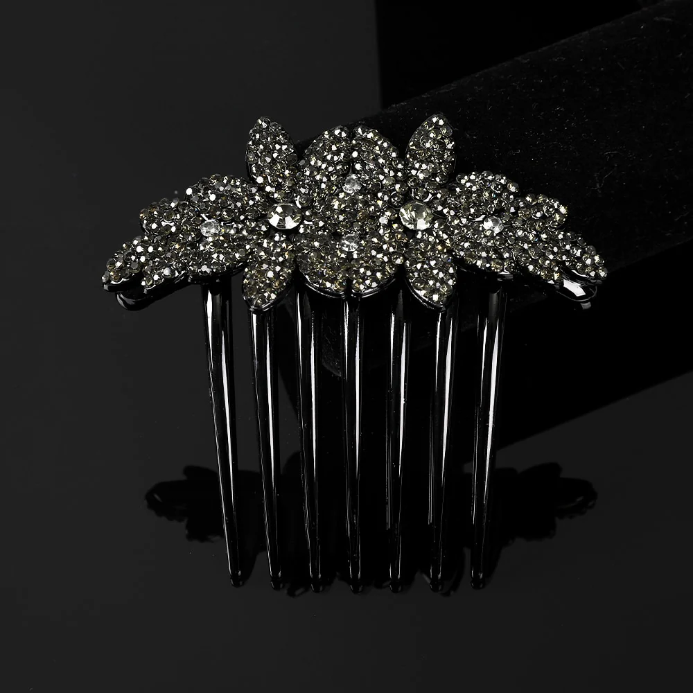 Crystal Rhinestones Flower Hair Comb Clip - Image 20