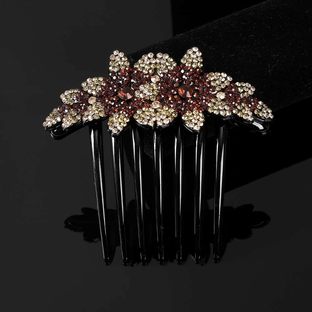 Crystal Rhinestones Flower Hair Comb Clip - Image 24