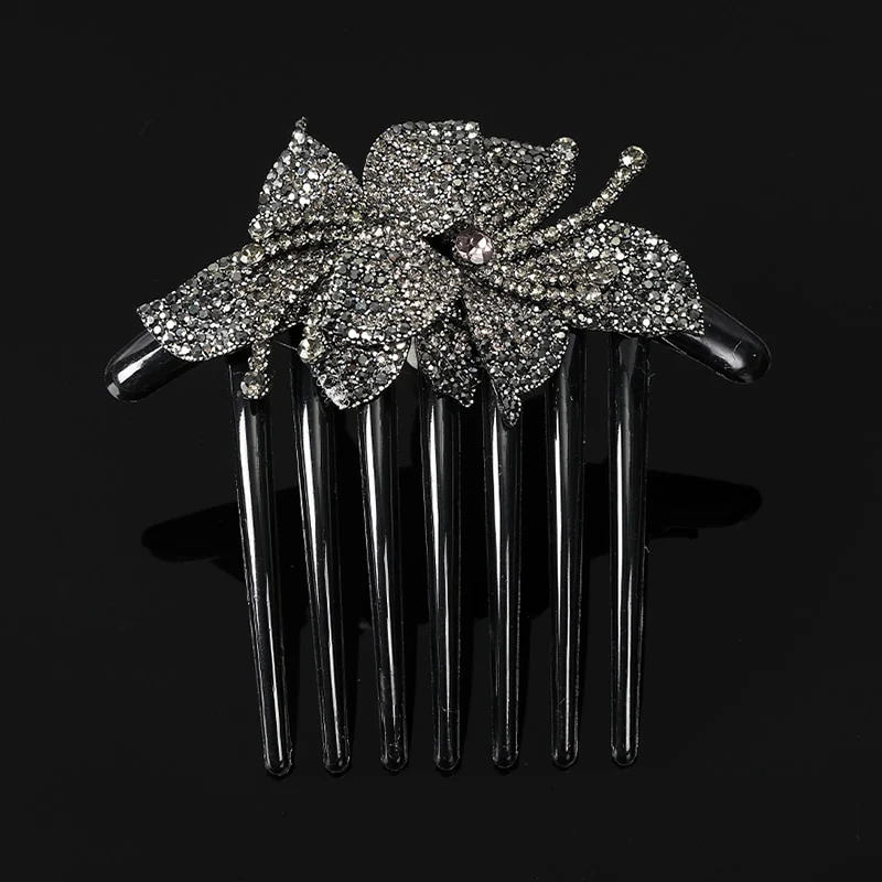 Crystal Rhinestones Flower Hair Comb Clip - Image 25