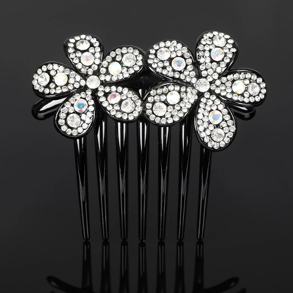 Crystal Rhinestones Flower Hair Comb Clip - Image 26
