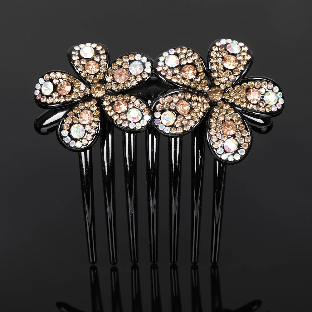 Crystal Rhinestones Flower Hair Comb Clip - Image 29