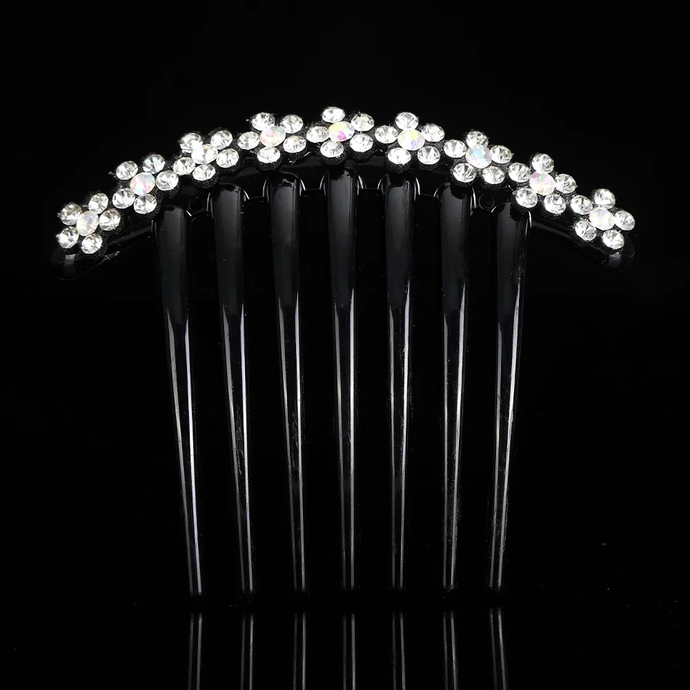 Crystal Rhinestones Flower Hair Comb Clip - Image 3