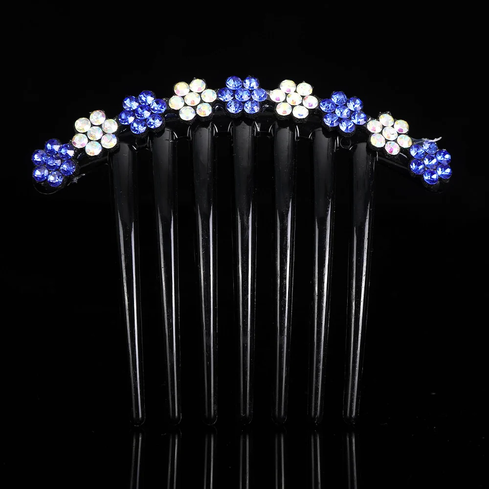 Crystal Rhinestones Flower Hair Comb Clip - Image 36