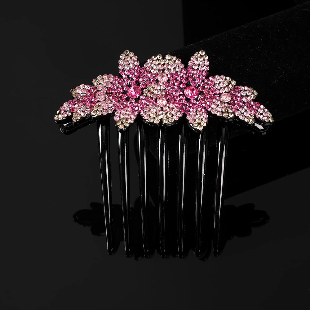 Crystal Rhinestones Flower Hair Comb Clip - Image 38
