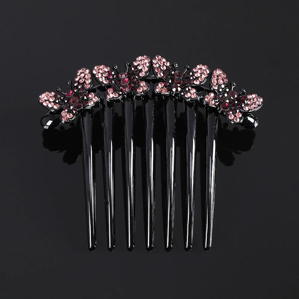 Crystal Rhinestones Flower Hair Comb Clip - Image 46