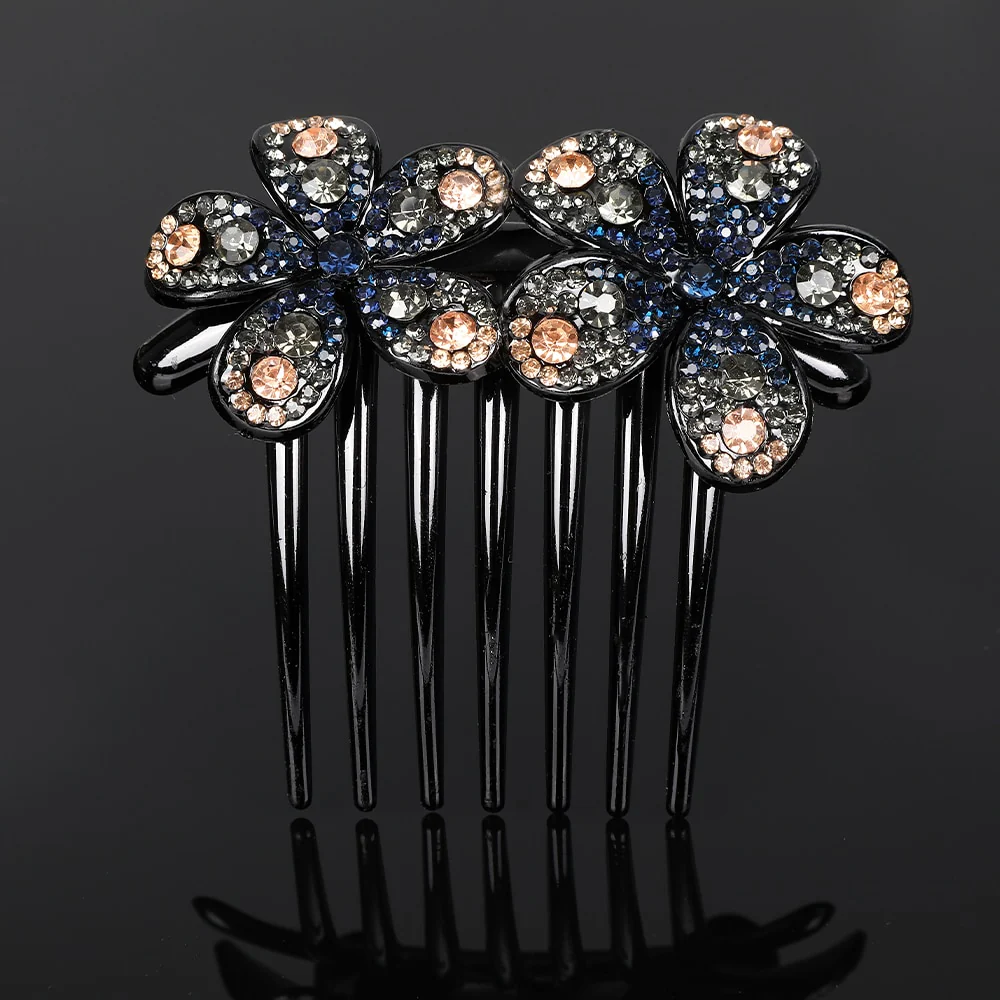 Crystal Rhinestones Flower Hair Comb Clip - Image 50
