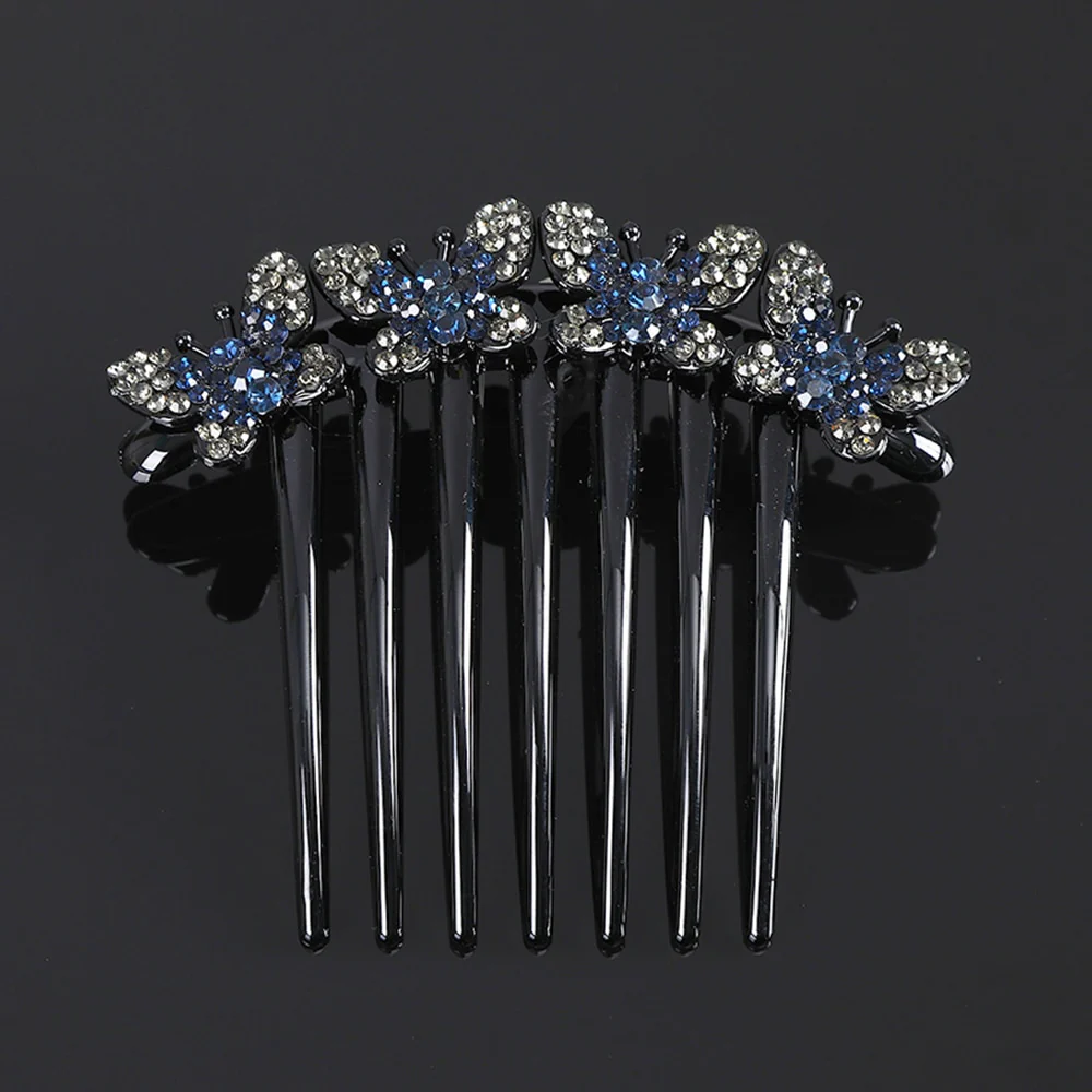 Crystal Rhinestones Flower Hair Comb Clip - Image 59