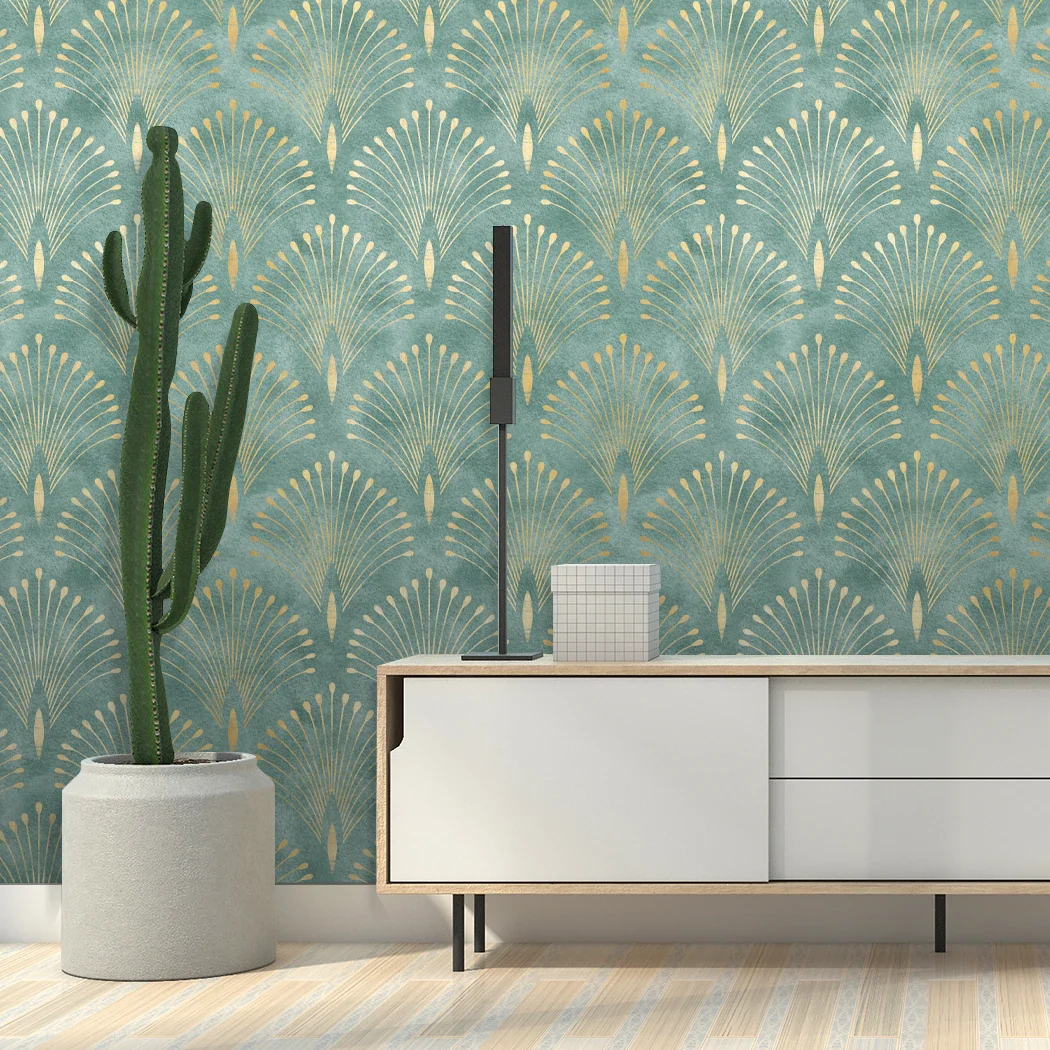 Dark Green Geometric Self Adhesive Wallpaper - Image 14
