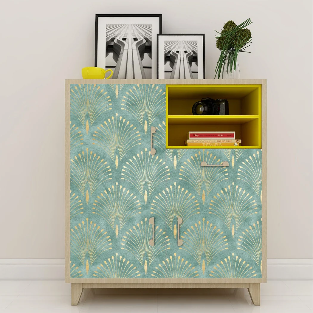Dark Green Geometric Self Adhesive Wallpaper - Image 17