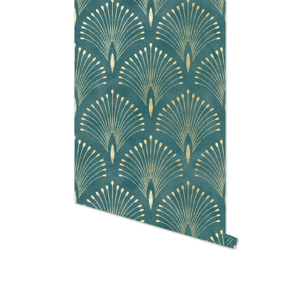 Dark Green Geometric Self Adhesive Wallpaper - Image 4