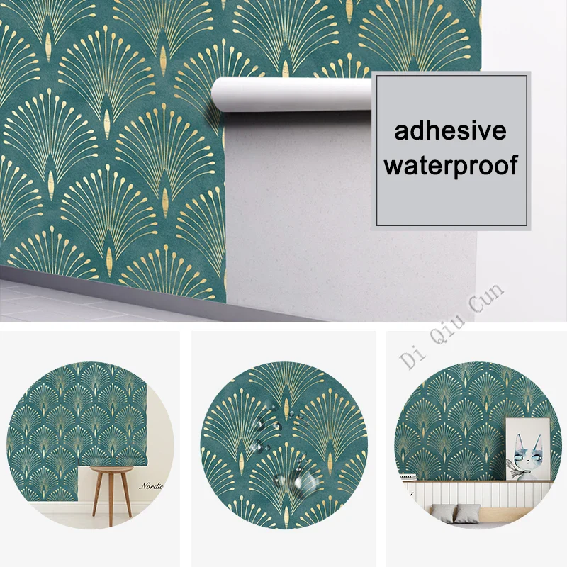 Dark Green Geometric Self Adhesive Wallpaper - Image 9