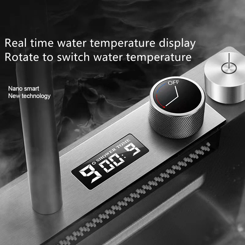 Digital 304 Stainless Steel Honeycomb Embossed Waterfall Sink - Image 20