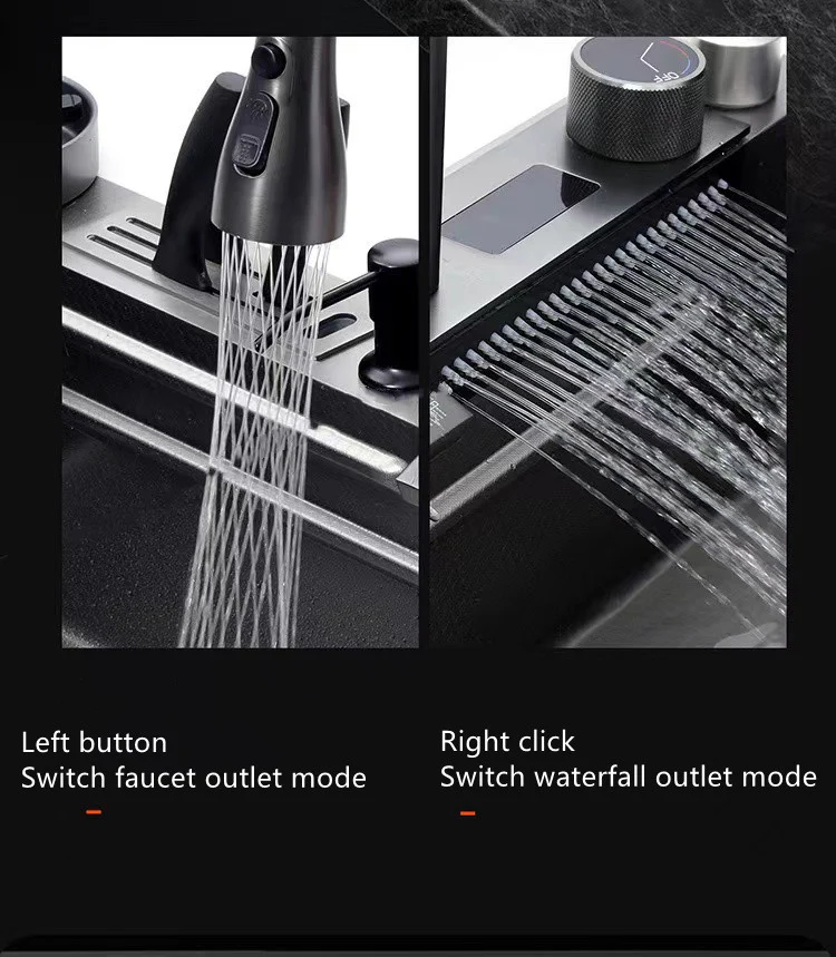 Digital 304 Stainless Steel Honeycomb Embossed Waterfall Sink - Image 22