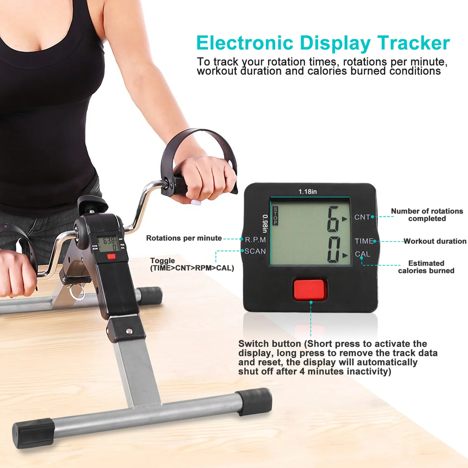 Digital Bike Pedal Exerciser Trainer - Image 8
