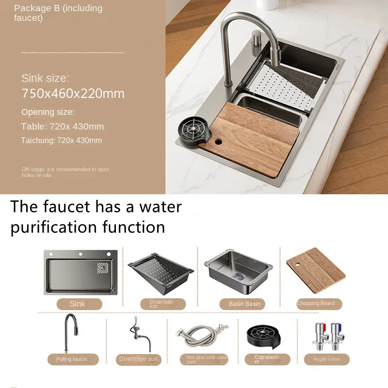 Digital Display Waterfall Kitchen Sink - Image 11