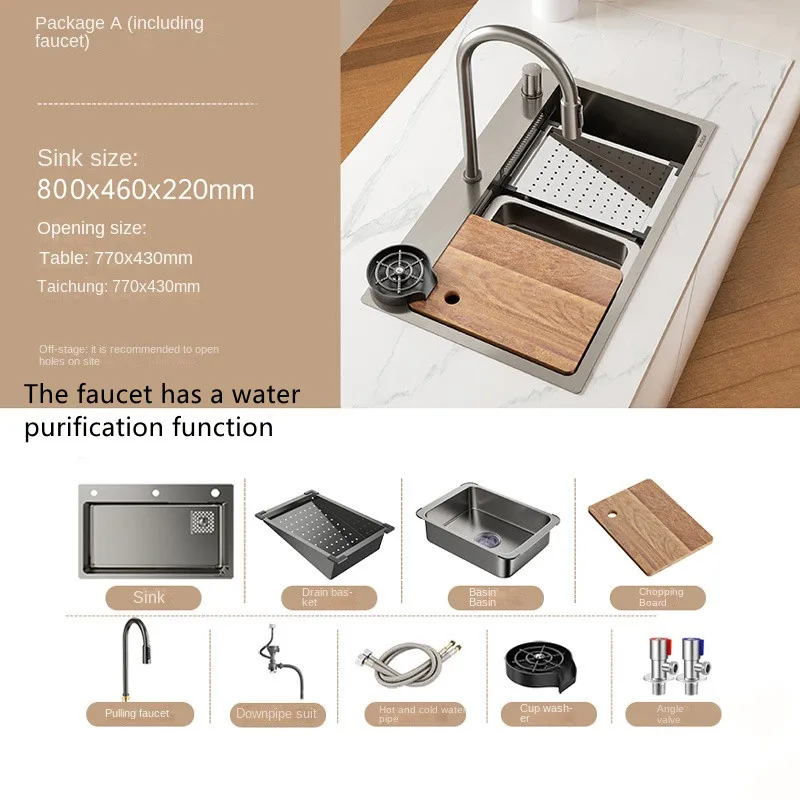 Digital Display Waterfall Kitchen Sink - Image 12