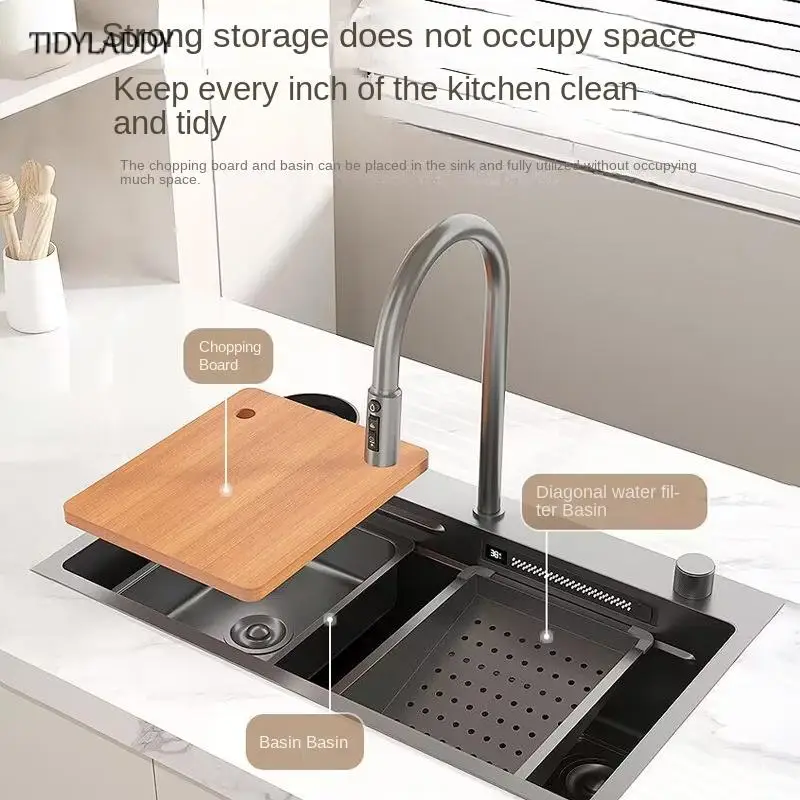 Digital Display Waterfall Kitchen Sink - Image 6