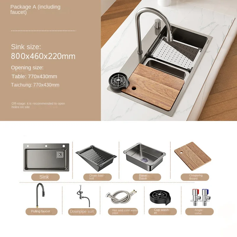Digital Display Waterfall Kitchen Sink - Image 9