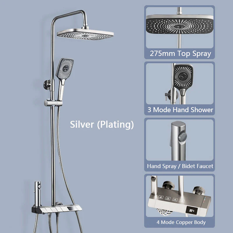 Digital Rainfall Brass Shower - Image 12