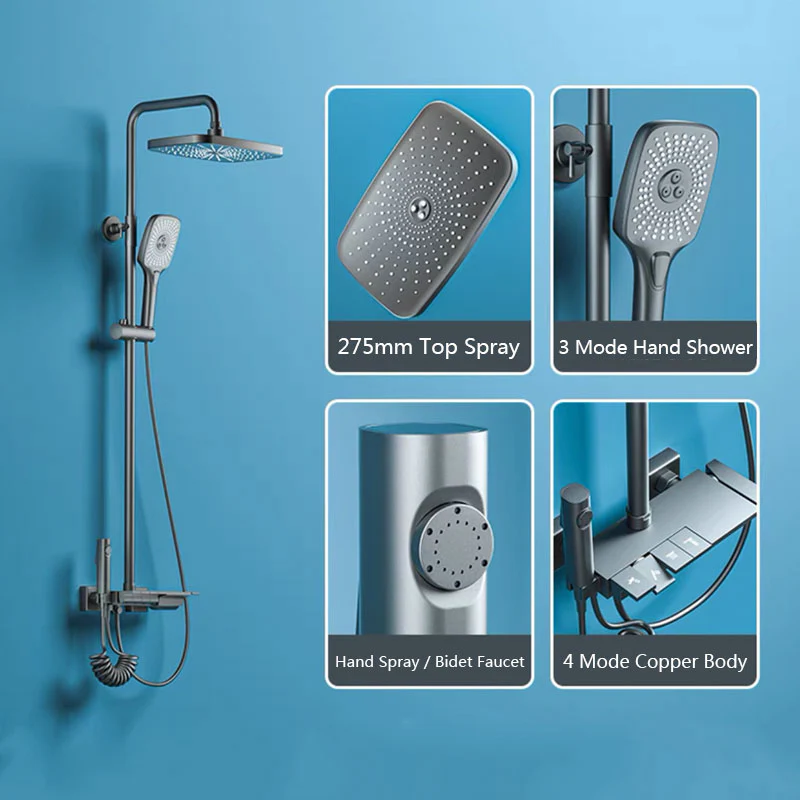 Digital Rainfall Brass Shower - Image 15
