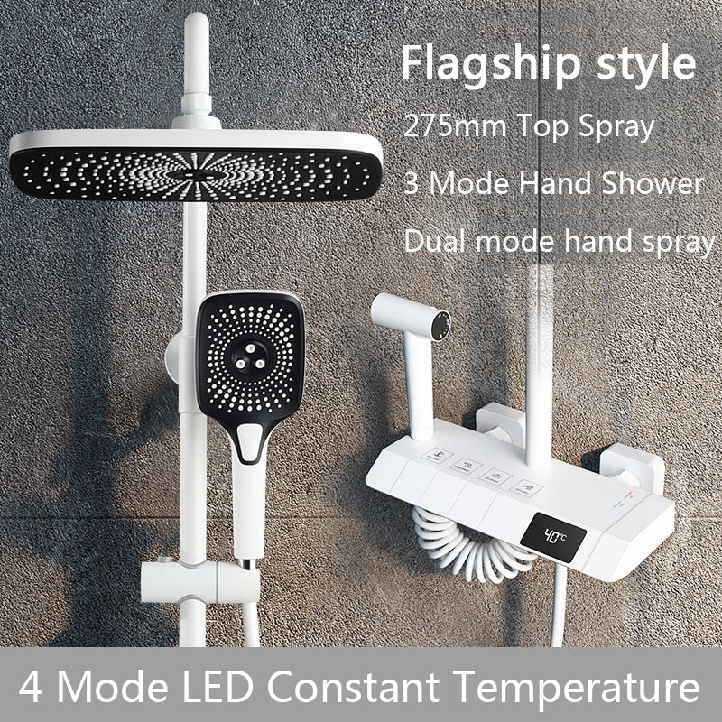 Digital Rainfall Brass Shower - Image 22
