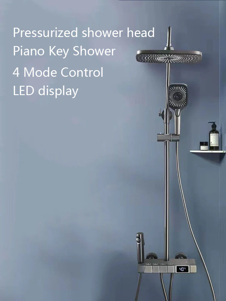 Digital Rainfall Brass Shower - Image 31